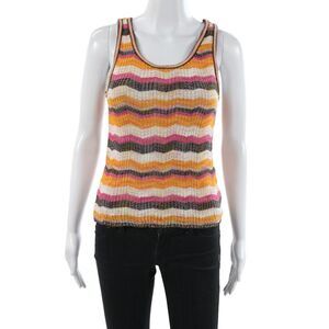 Missoni Women Striped Scoop Neck Sleeveless Tank Multicolor Size 42